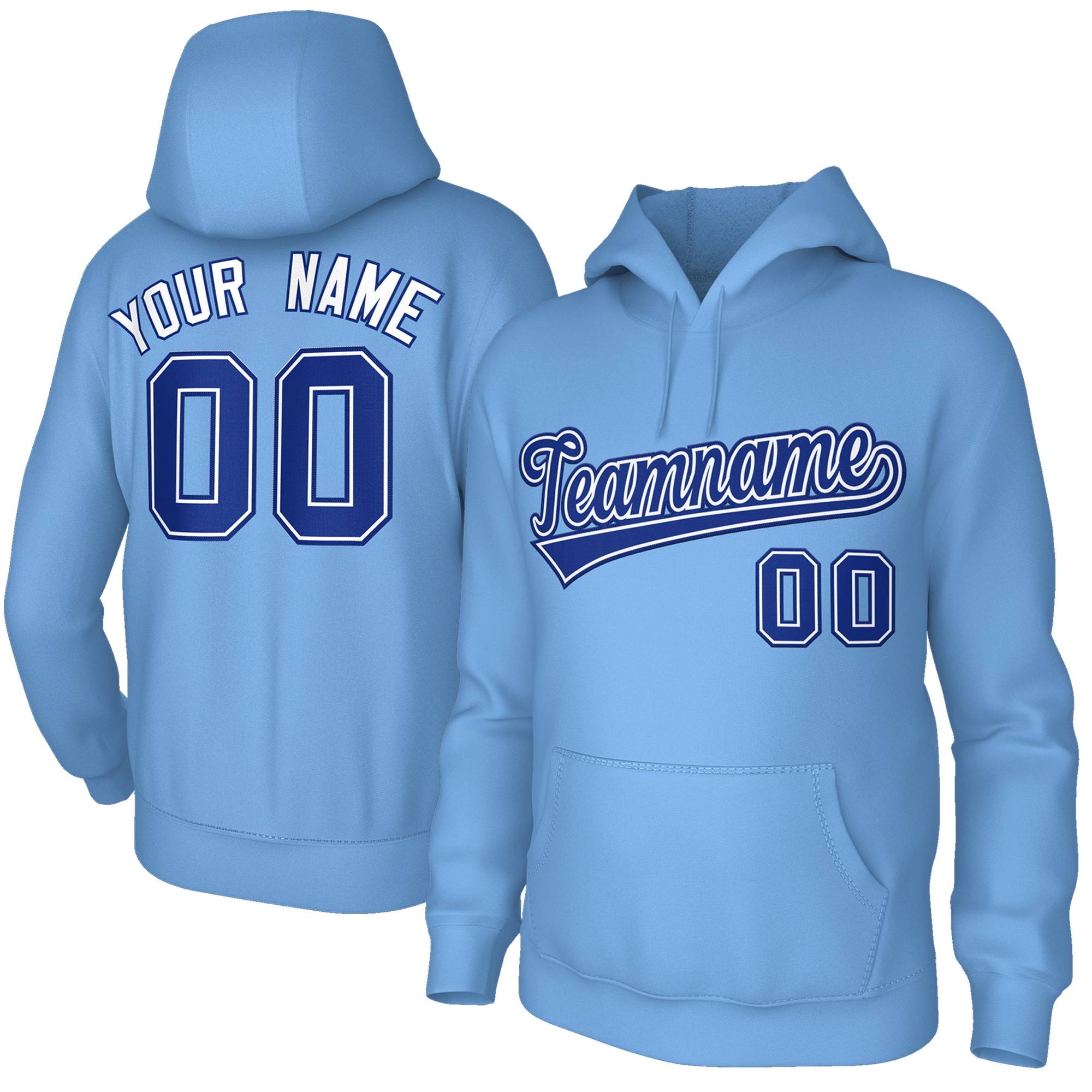 Custom Classic Style Hoodie Game Lt Blue Training Uniform