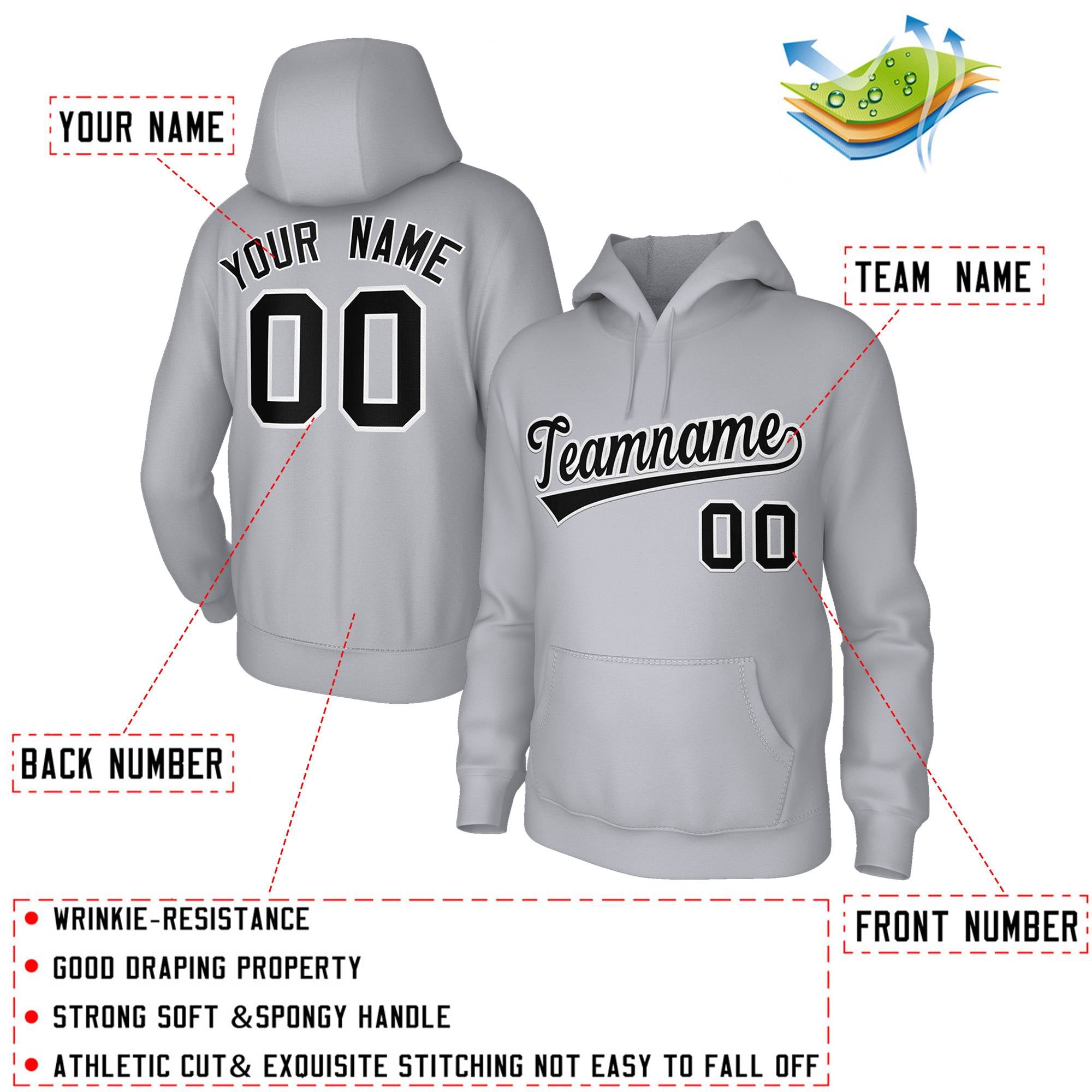 Custom Classic Style Hoodie Game Gray Training Uniform