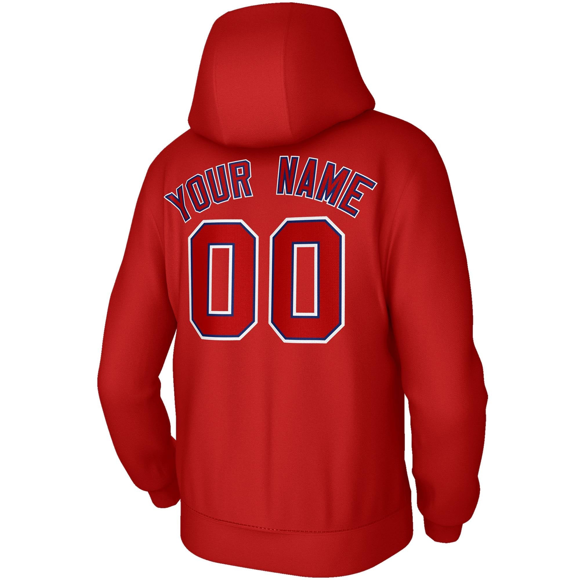 Custom Classic Style Red Sports Hoodie Pullover Sweatshirt