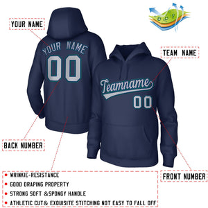 Custom Classic Style Navy Blue Sports Hoodie Pullover Sweatshirt