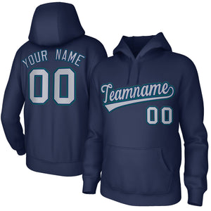 Custom Classic Style Navy Blue Sports Hoodie Pullover Sweatshirt