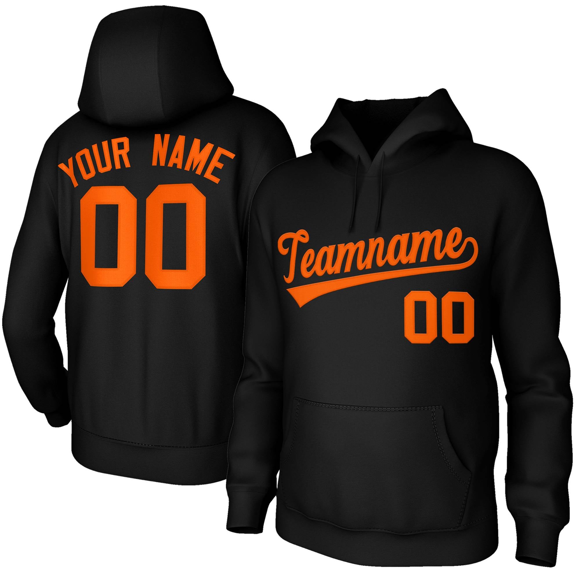 Custom Classic Style Hoodie Athletic Black Pullover Sweatshirt