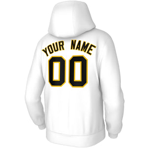 Custom Classic Style Hoodie White Athletic Pullover Sweatshirt