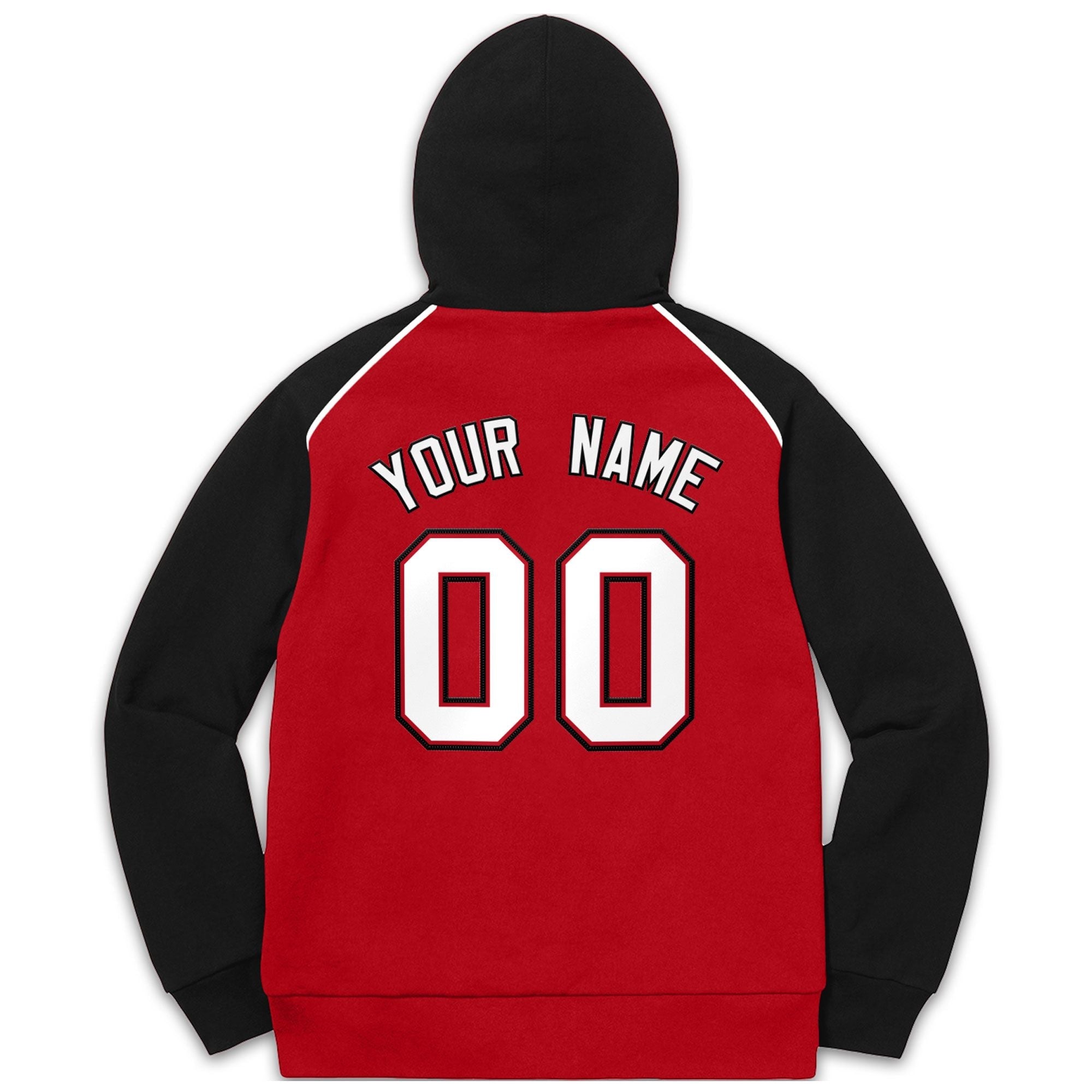 Custom Stitched Sportwear Red White-Black Raglan Sleeves Pullover Hoodie