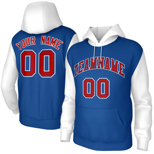 Custom Royal Red-Royal Raglan Sleeves Stitched Sportwear Pullover Hoodie