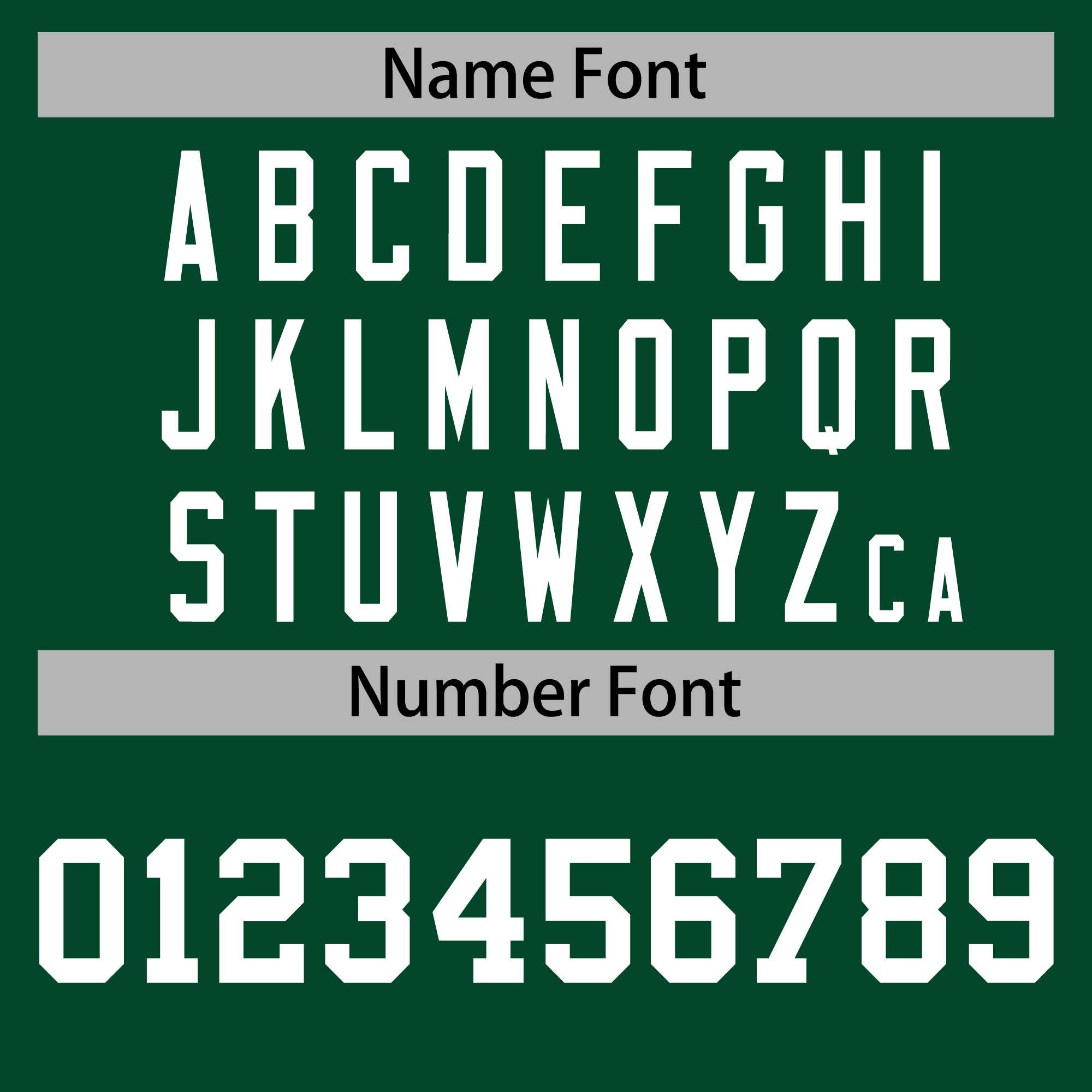 custom green pullover hoodies name and number font