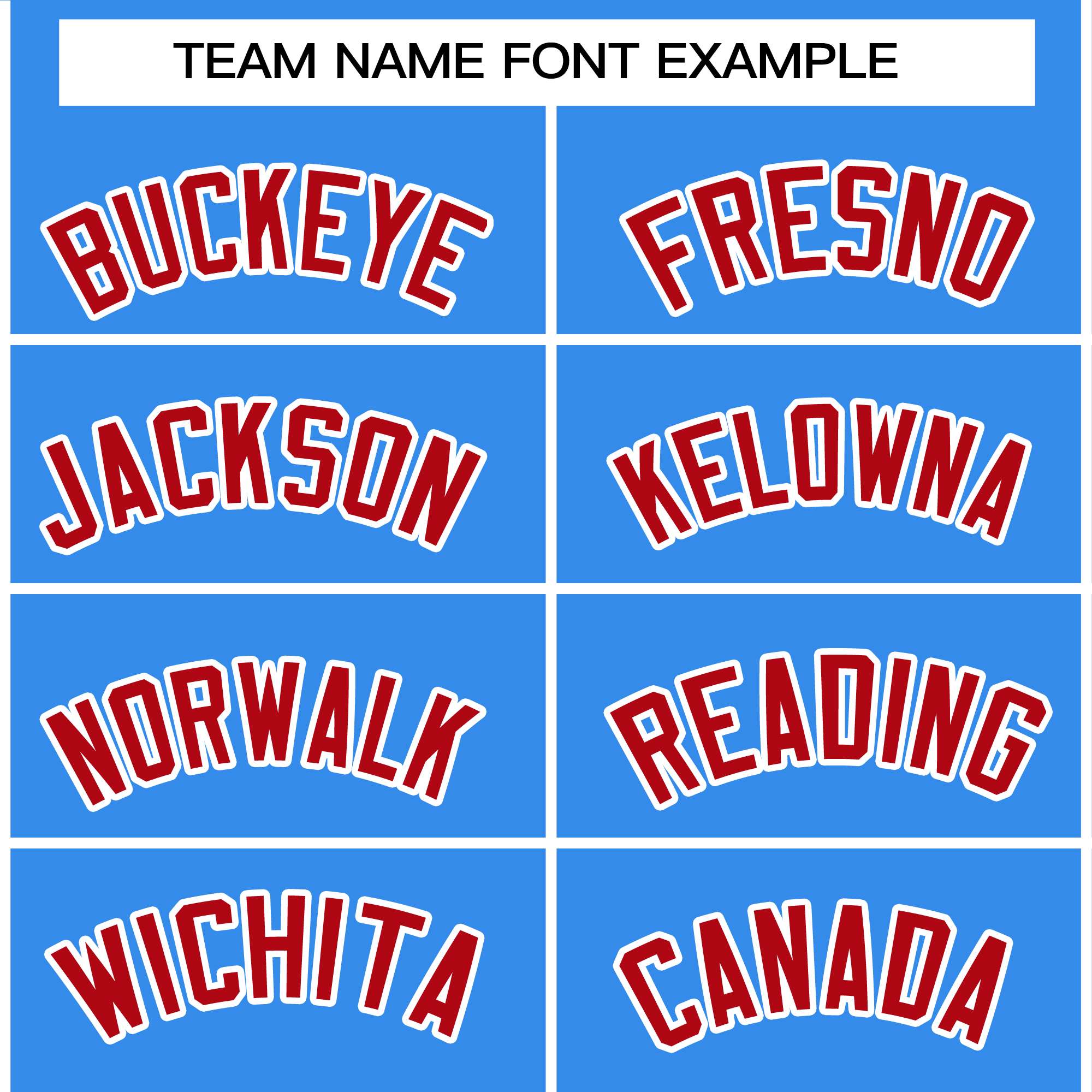 custom shirts & tops team name font example