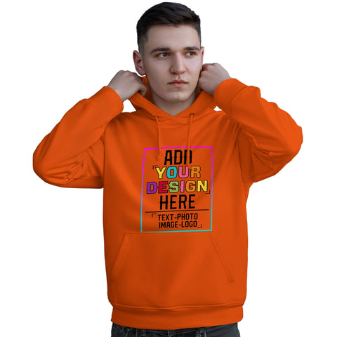 Custom Orange Personalized Rainbow Color Font Team Pullover Sweatshirt Hoodie