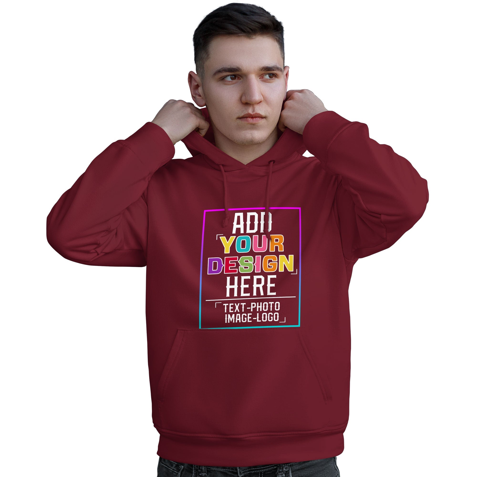 Sweat-shirt à capuche personnalisé pour équipe de polices de couleur arc-en-ciel, cramoisi personnalisé