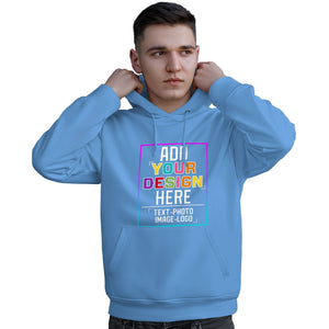 Custom Powder Blue Personalized Rainbow Color Font Team Pullover Sweatshirt Hoodie