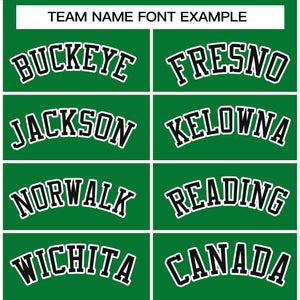 Custom Kelly Green Black-White Raglan Sleeves Pullover Personalized Team Sweatshirt Hoodie