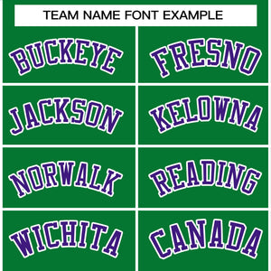 Custom Kelly Green Purple-White Raglan Sleeves Pullover Personalized Team Sweatshirt Hoodie