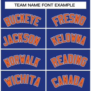 Custom Royal Orange-White Raglan Sleeves Pullover Personalized Team Sweatshirt Hoodie