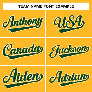 Custom Gold Green-White Raglan Sleeves Pullover Personalized Team Sweatshirt Hoodie