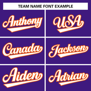 Custom Purple White-Orange Raglan Sleeves Pullover Personalized Team Sweatshirt Hoodie