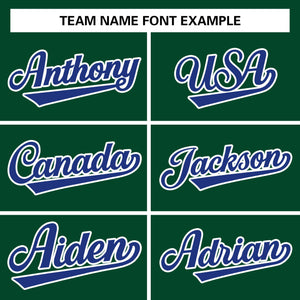 Custom Green Royal-White Raglan Sleeves Pullover Personalized Team Sweatshirt Hoodie