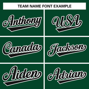 Custom Green Black-White Raglan Sleeves Pullover Personalized Team Sweatshirt Hoodie