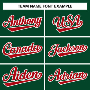 Custom Green Red-White Raglan Sleeves Pullover Personalized Team Sweatshirt Hoodie