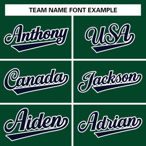 Custom Green Navy-White Raglan Sleeves Pullover Personalized Team Sweatshirt Hoodie