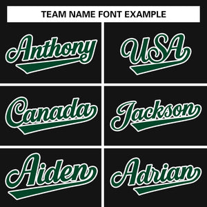 Custom Black Green-White Raglan Sleeves Pullover Personalized Team Sweatshirt Hoodie