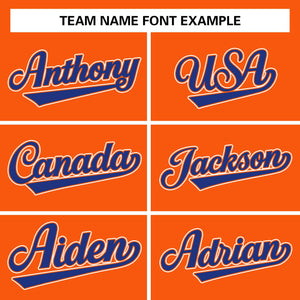 Custom Orange Royal-White Raglan Sleeves Pullover Personalized Team Sweatshirt Hoodie