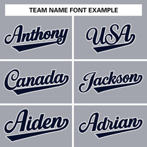 Custom Gray Navy-White Raglan Sleeves Pullover Personalized Team Sweatshirt Hoodie