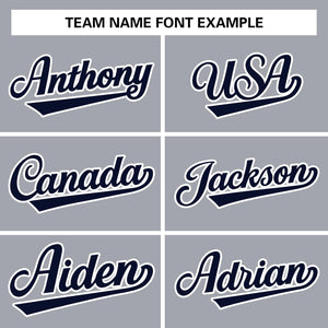 Custom Gray Navy-White Raglan Sleeves Pullover Personalized Team Sweatshirt Hoodie