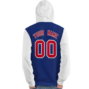 Custom Royal Red-White Raglan Sleeves Pullover Personalized Team Sweatshirt Hoodie