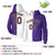 Custom White Purple Purple-Gold Split Fashion Stitched Sportwear Pullover Hoodie