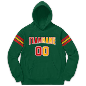 Custom Stitched Green Red-Yellow Cotton Pullover Sweatshirt Hoodie