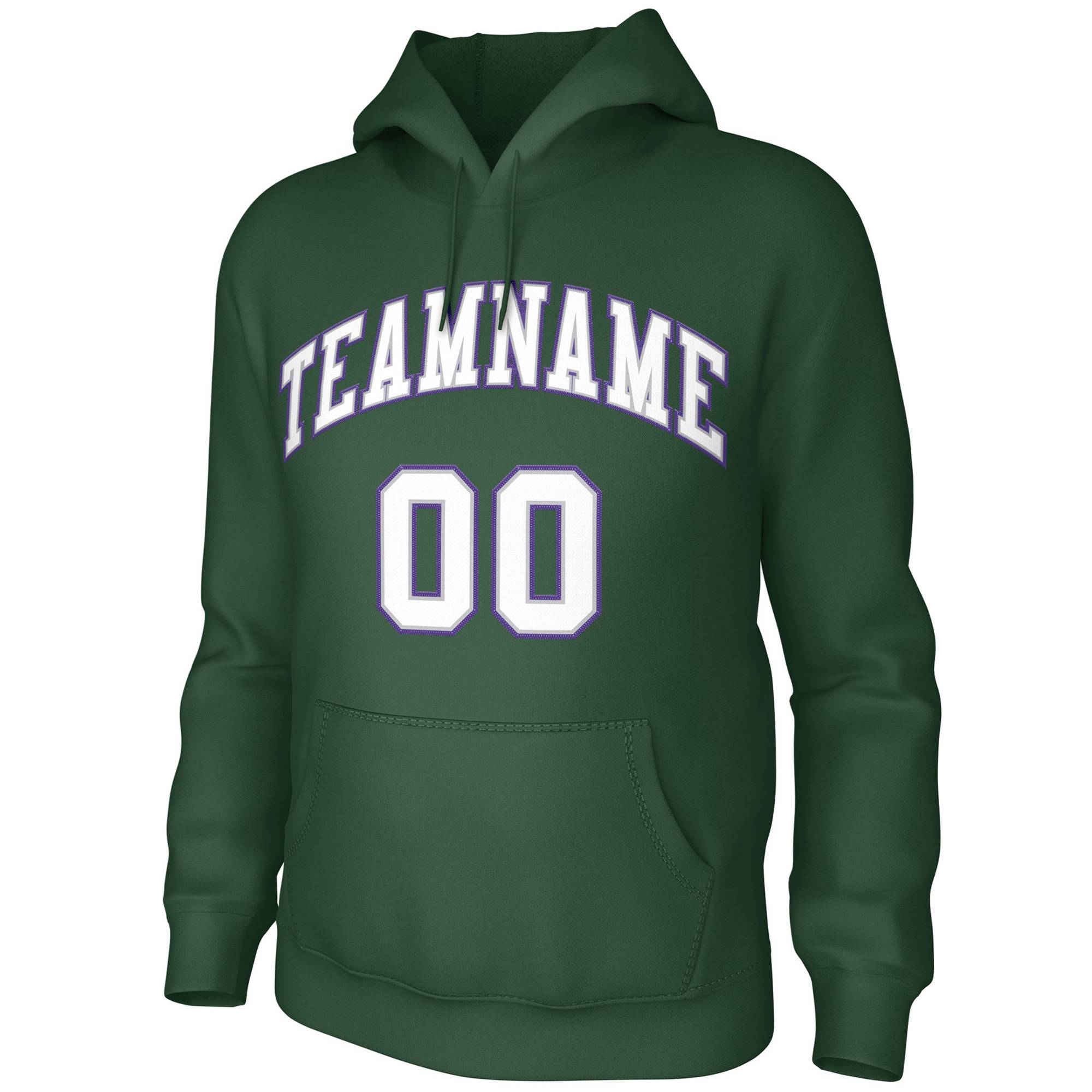 Custom Green Purple-White Classic Style Training Uniform Pullover Hoodie