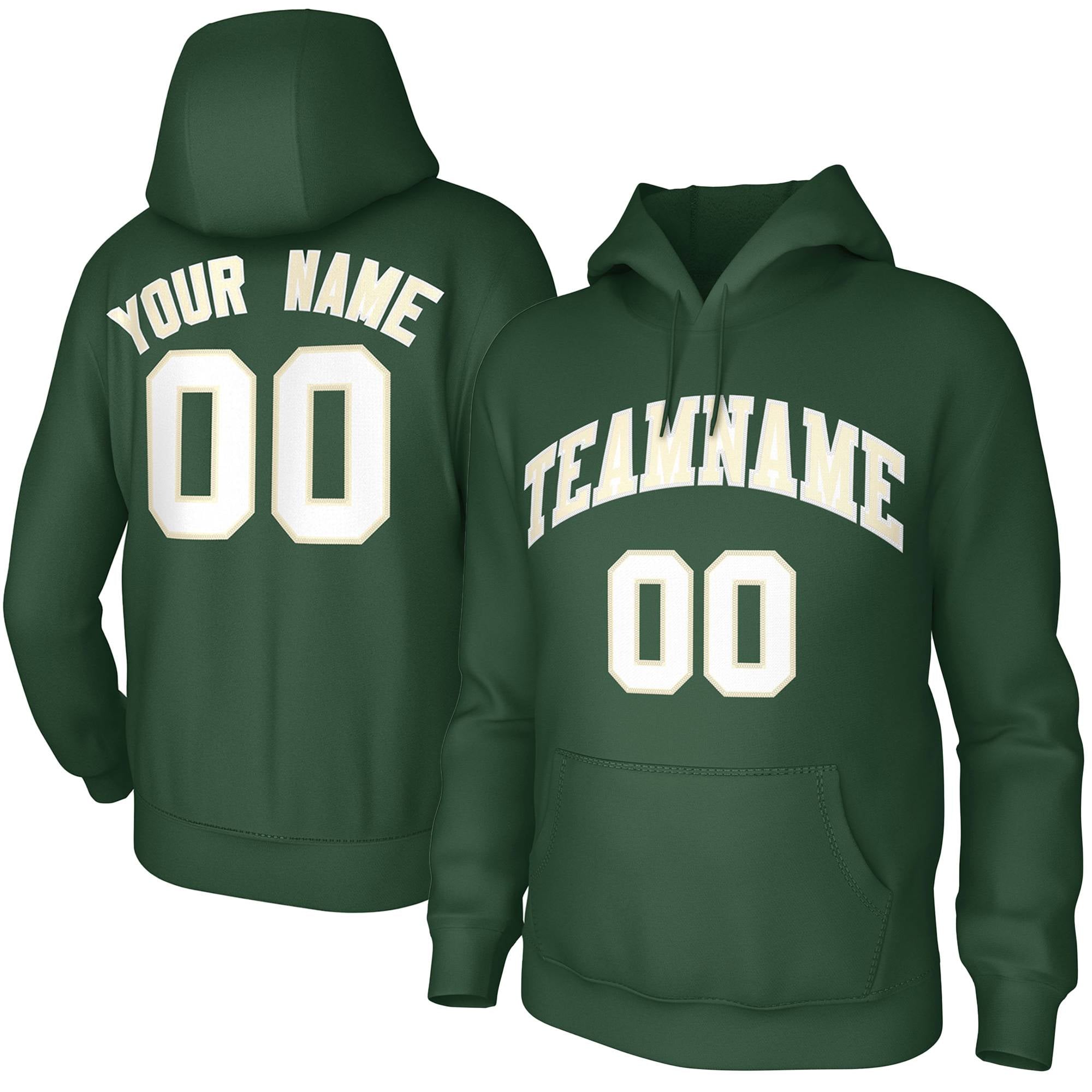 Custom Green White Classic Style Training Uniform Pullover Hoodie