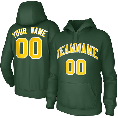 Custom Green Gold-White Classic Style Training Uniform Pullover Hoodie