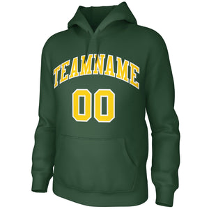 Custom Green Gold-White Classic Style Training Uniform Pullover Hoodie