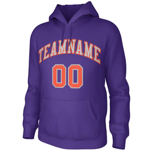 Sweat à capuche personnalisé pour uniforme d'entraînement de style classique violet gris-orange