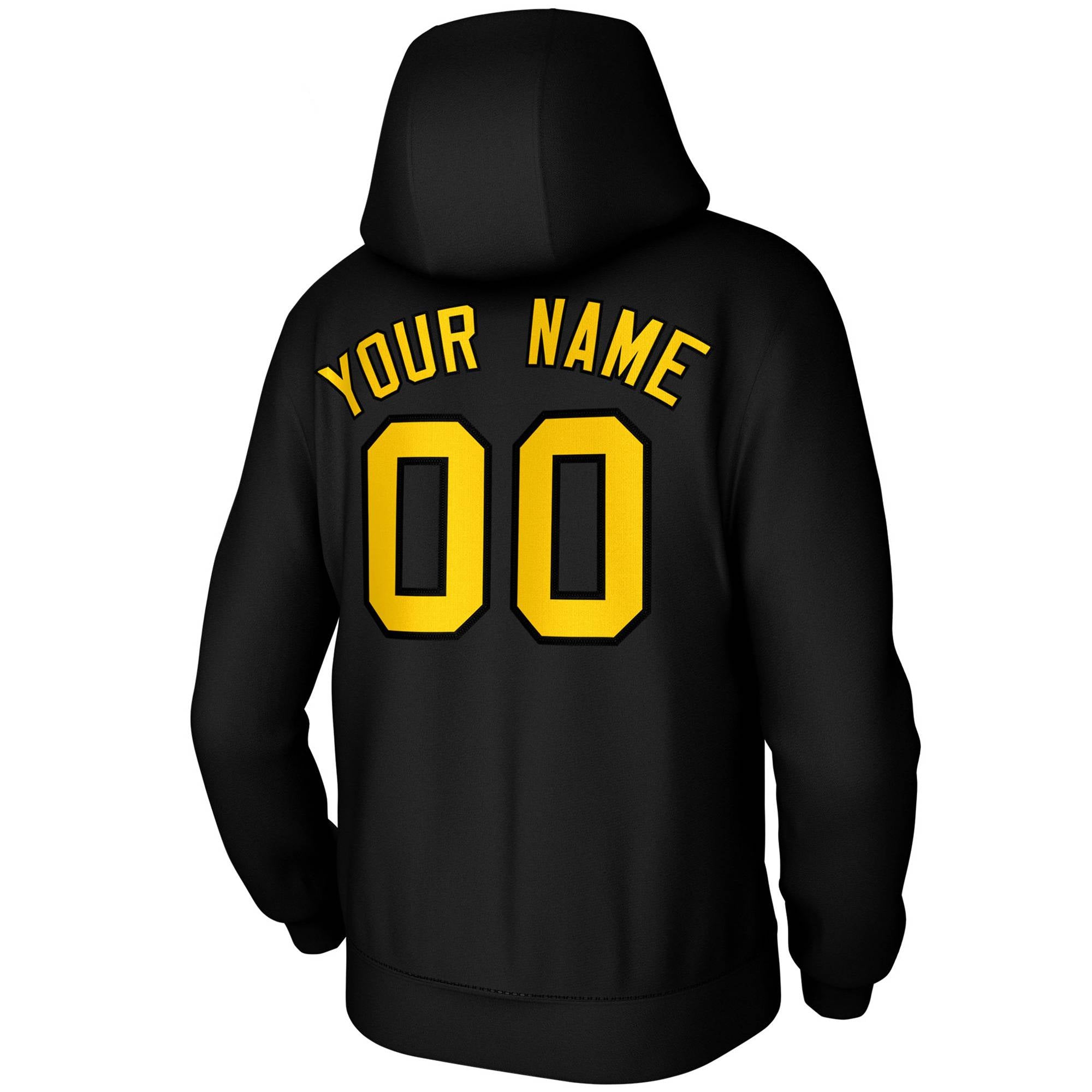 Custom Black Yellow-Black Classic Style Training Uniform Pullover Hoodie