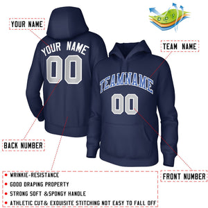 Custom Navy Light-Blue-White Classic Style Training Uniform Pullover Hoodie