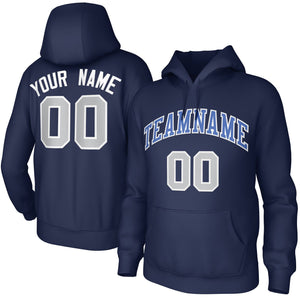 Custom Navy Light-Blue-White Classic Style Training Uniform Pullover Hoodie