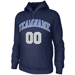 Custom Navy Light-Blue-White Classic Style Training Uniform Pullover Hoodie