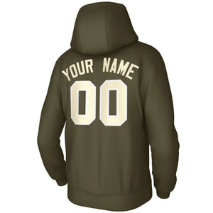 Custom Olive Cream Classic Style Training Uniform Pullover Hoodie