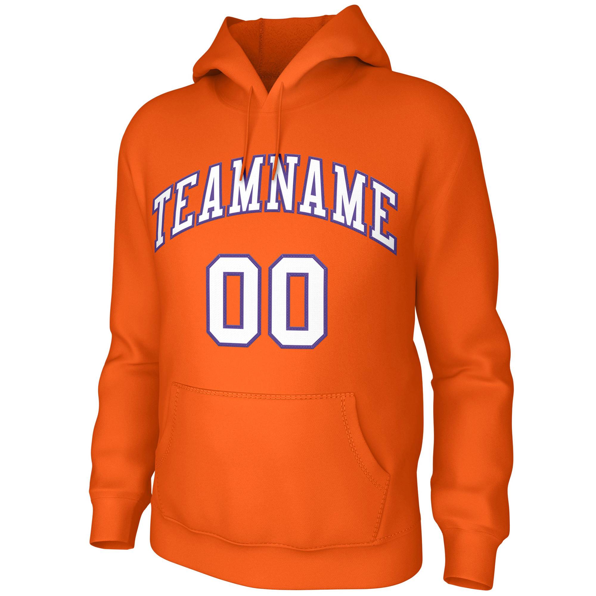 Custom Orange White-Purple Classic Style Training Uniform Pullover Hoodie