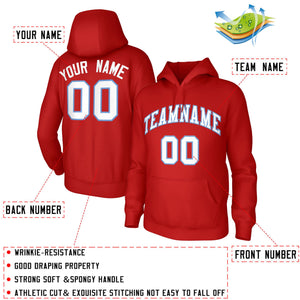 Custom Red White-Light Blue Classic Style Training Uniform Pullover Hoodie