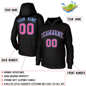 Custom Black Light Blue-Pink Classic Style Training Uniform Pullover Hoodie