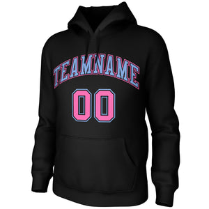 Custom Black Light Blue-Pink Classic Style Training Uniform Pullover Hoodie