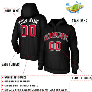 Custom Black Red-Black-White Classic Style Training Uniform Pullover Hoodie