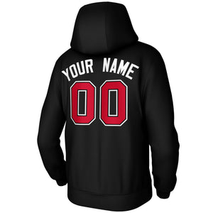 Custom Black Red-Black-White Classic Style Training Uniform Pullover Hoodie