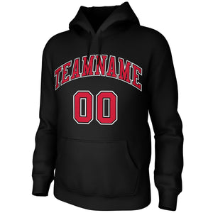 Custom Black Red-Black-White Classic Style Training Uniform Pullover Hoodie