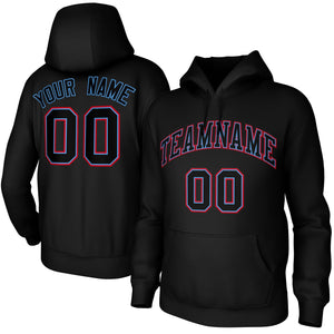 Custom Black Light Blue-Red Classic Style Training Uniform Pullover Hoodie