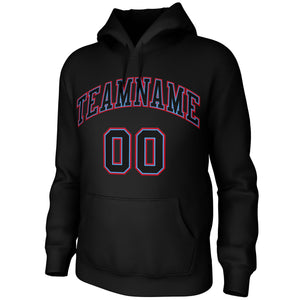 Custom Black Light Blue-Red Classic Style Training Uniform Pullover Hoodie