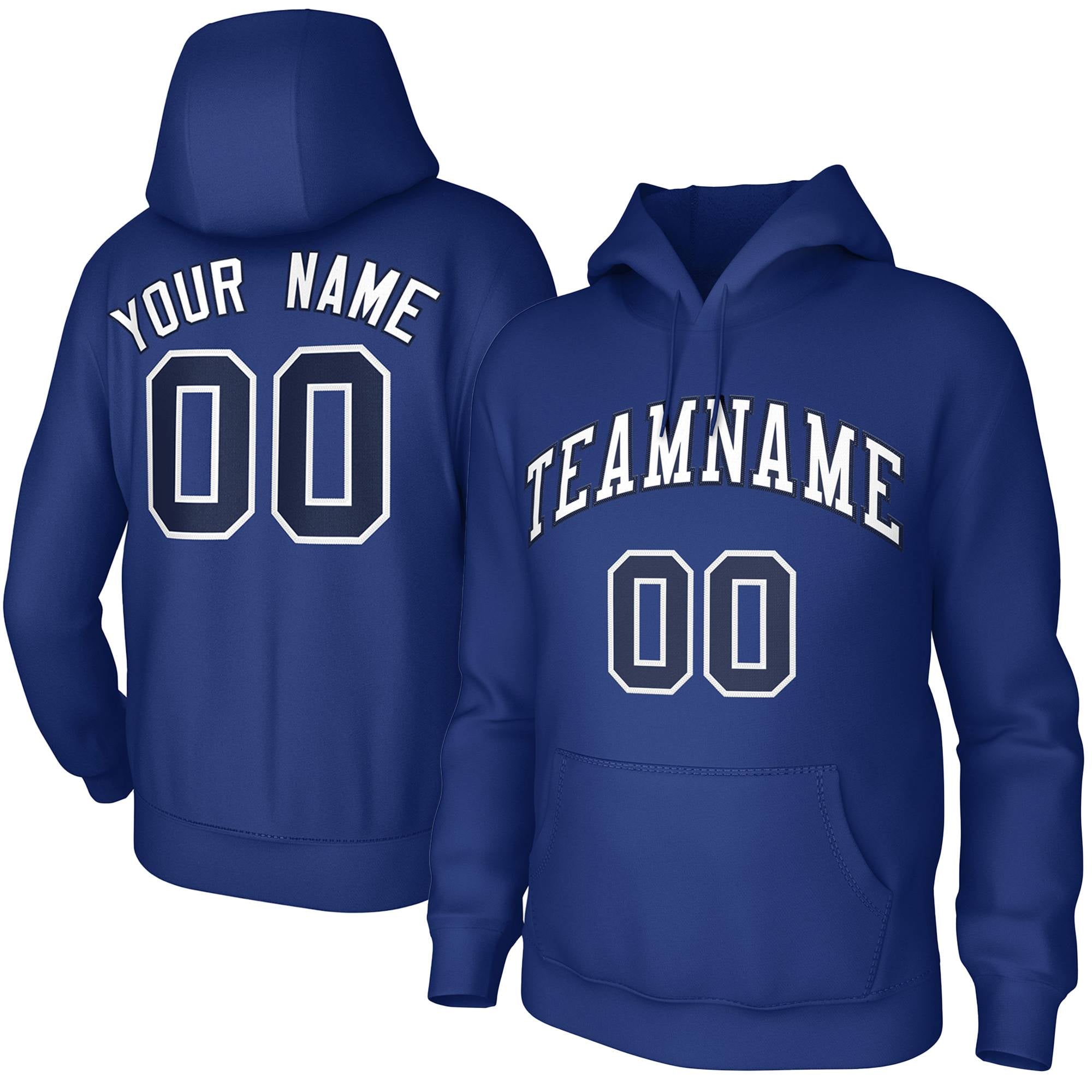 Custom Royal White-Navy Classic Style Training Uniform Pullover Hoodie